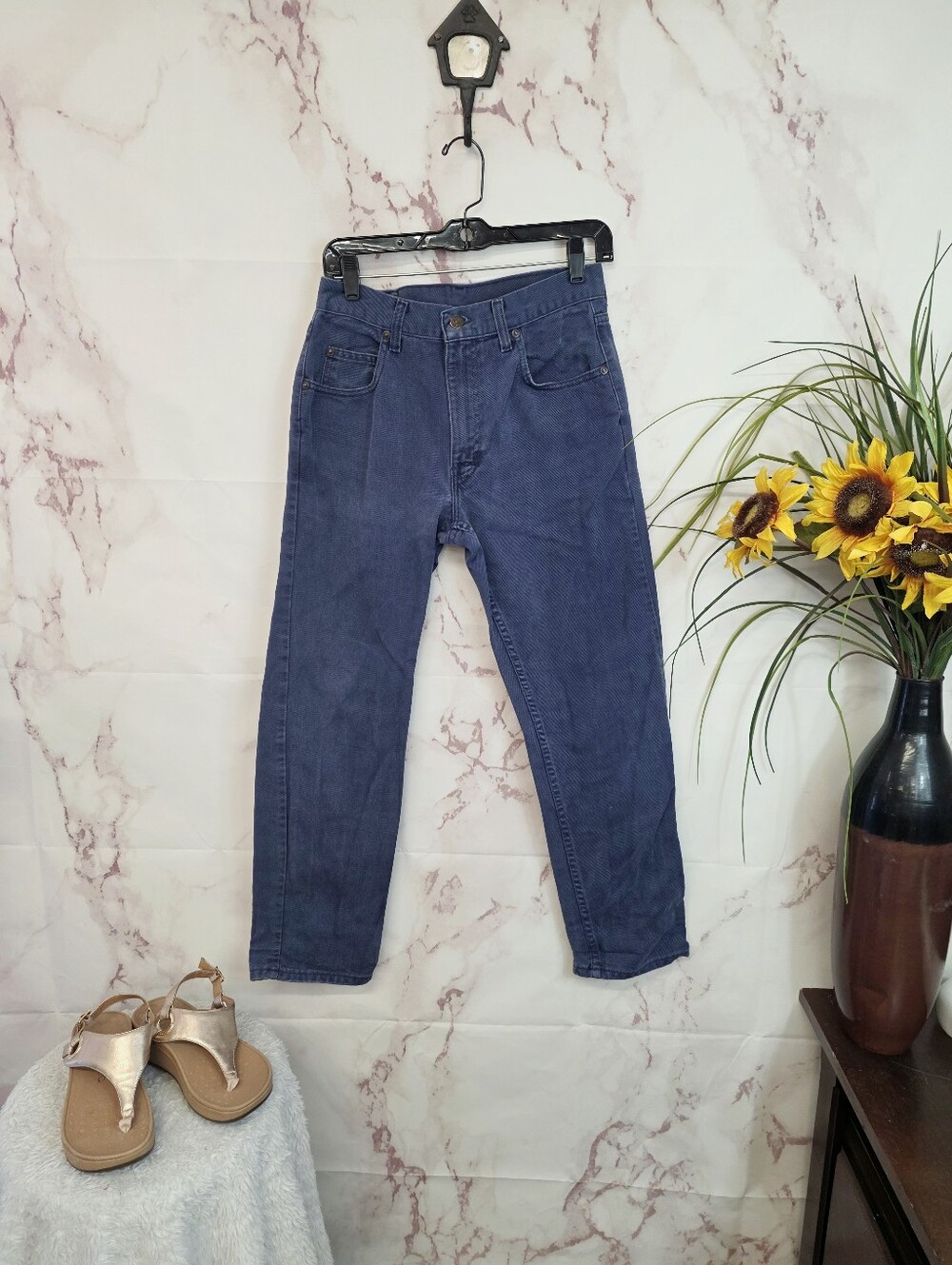 Vintage GAP Mountain River Twills USA Blue High Rise Straight Leg Jeans 27 - Picture 2 of 7